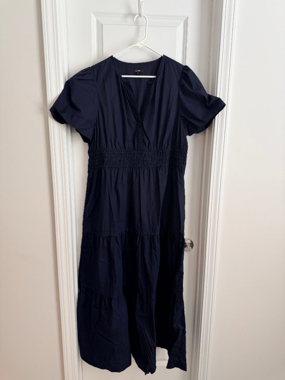 Quince 100% Cotton Tiered Maxi Dress Navy Size XL - Picture 5 of 8